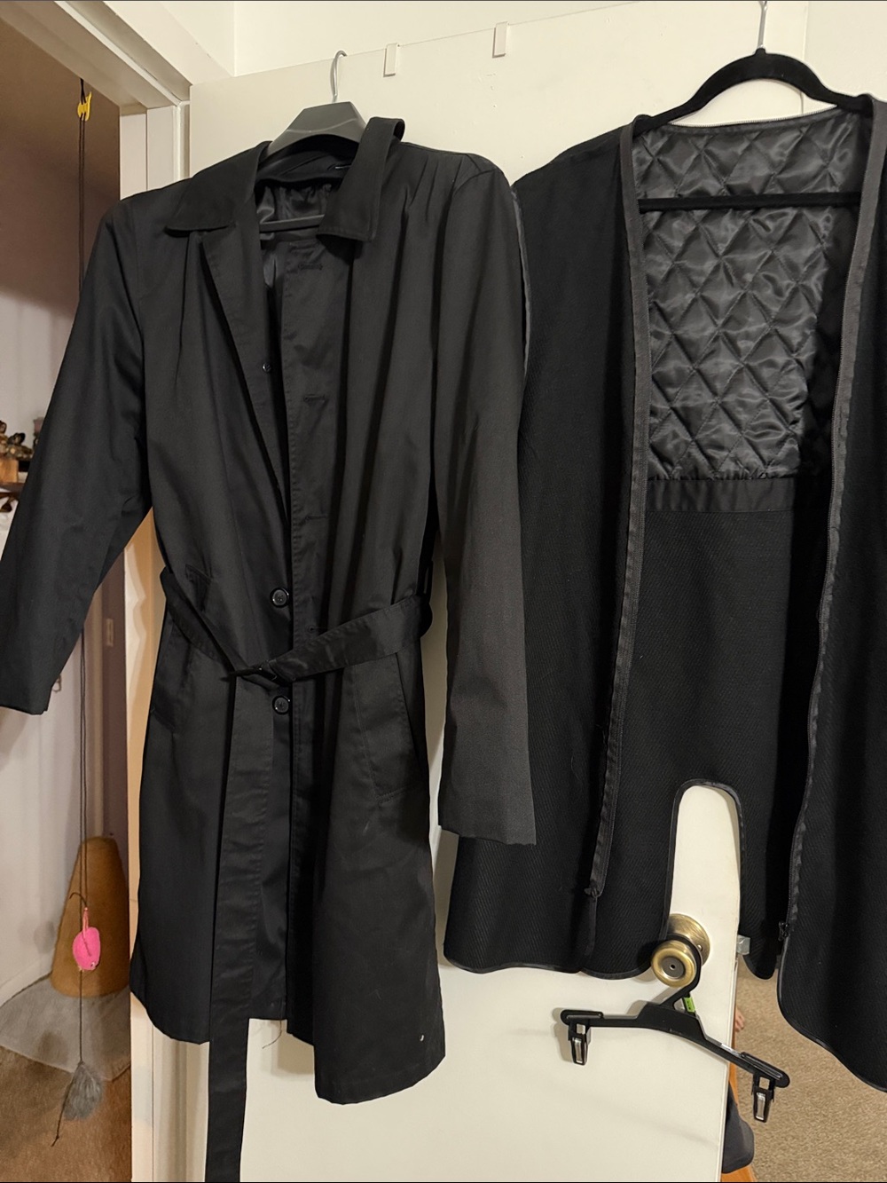 Stafford Black Men's Trench Coat with Belt